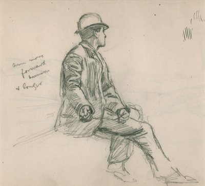 Study of man fishing by Leonard Leslie Brooke